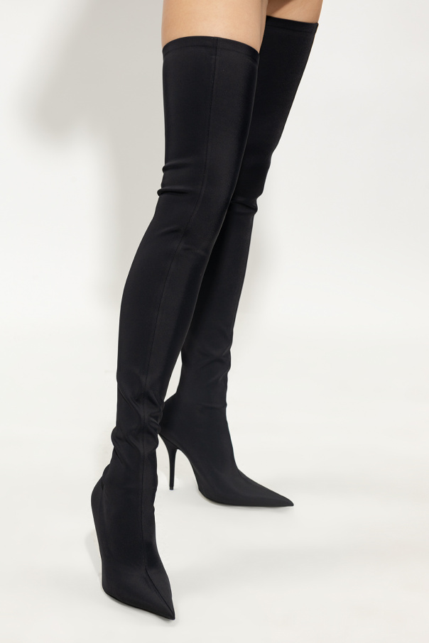 Balenciaga metallic cheap thigh high boots